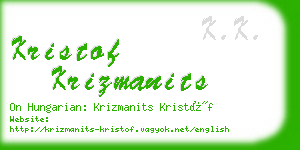 kristof krizmanits business card